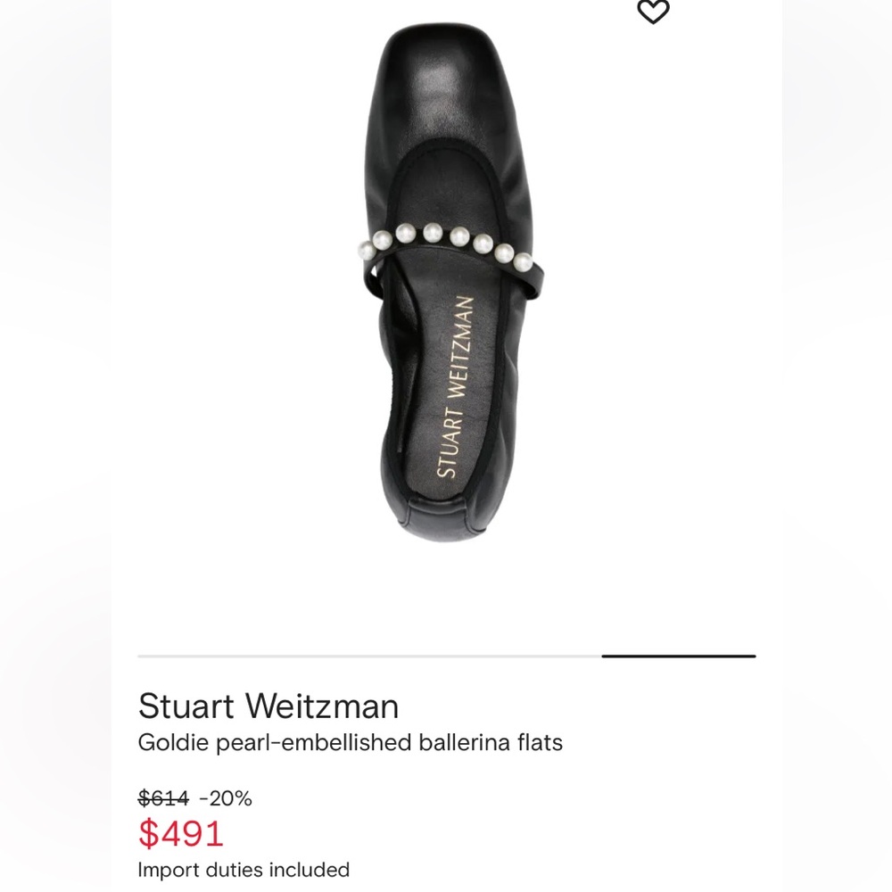 STUART WEITZMAN Goldie pearl ballerina flats